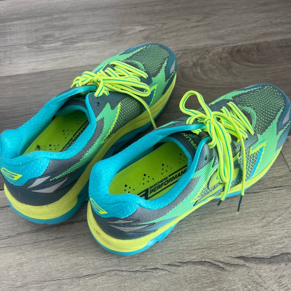 Skechers Green and Yellow Athletic Shoes